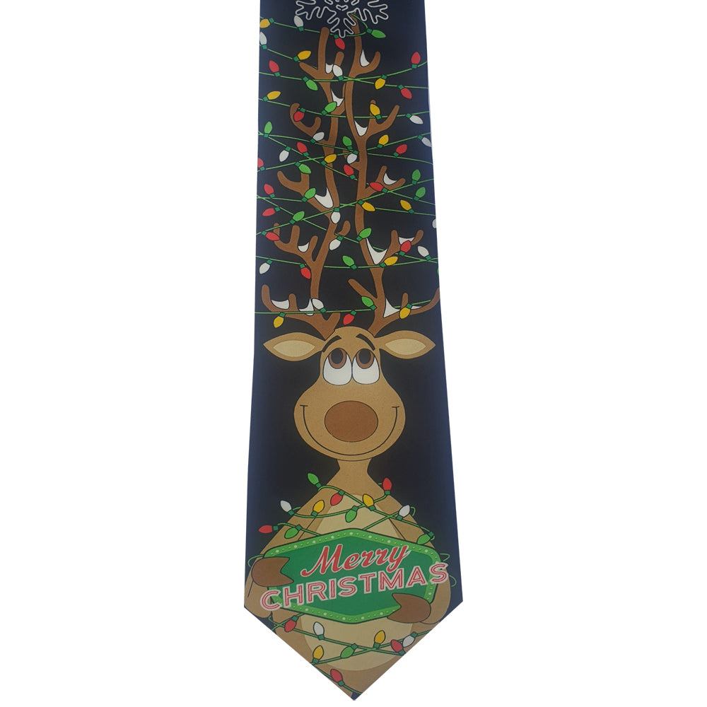 Black Rudolph with Christmas Lights Antlers