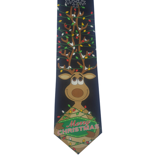 Black Rudolph with Christmas Lights Antlers