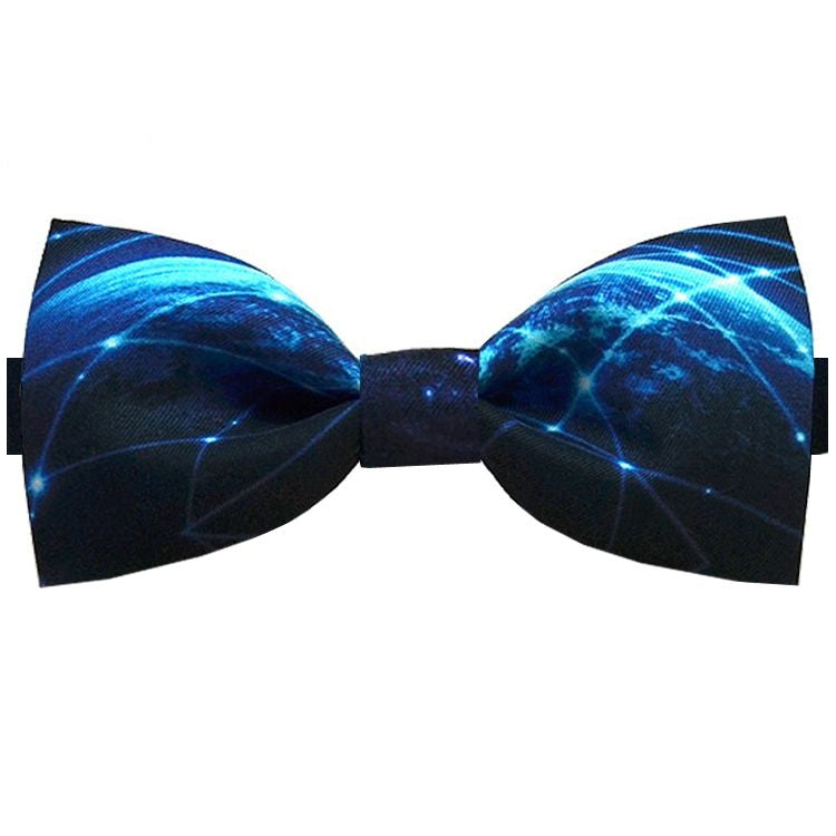 Black with Blue Lights Bow Tie
