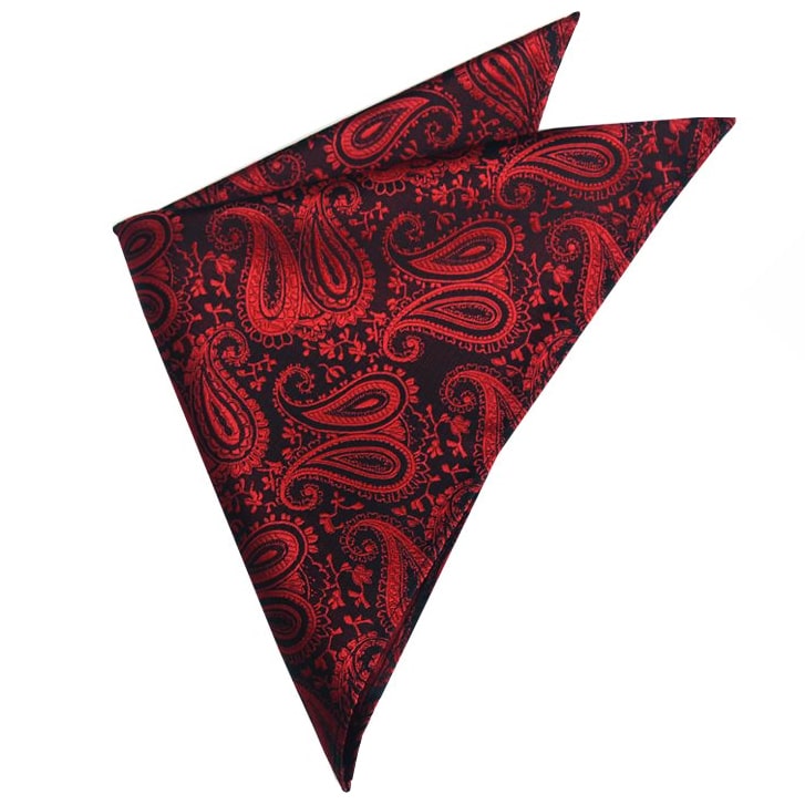 black-with-red-paisley-pocket-square