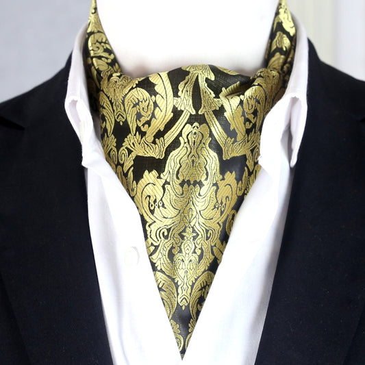 Black with Royal Gold Ascot Cravat
