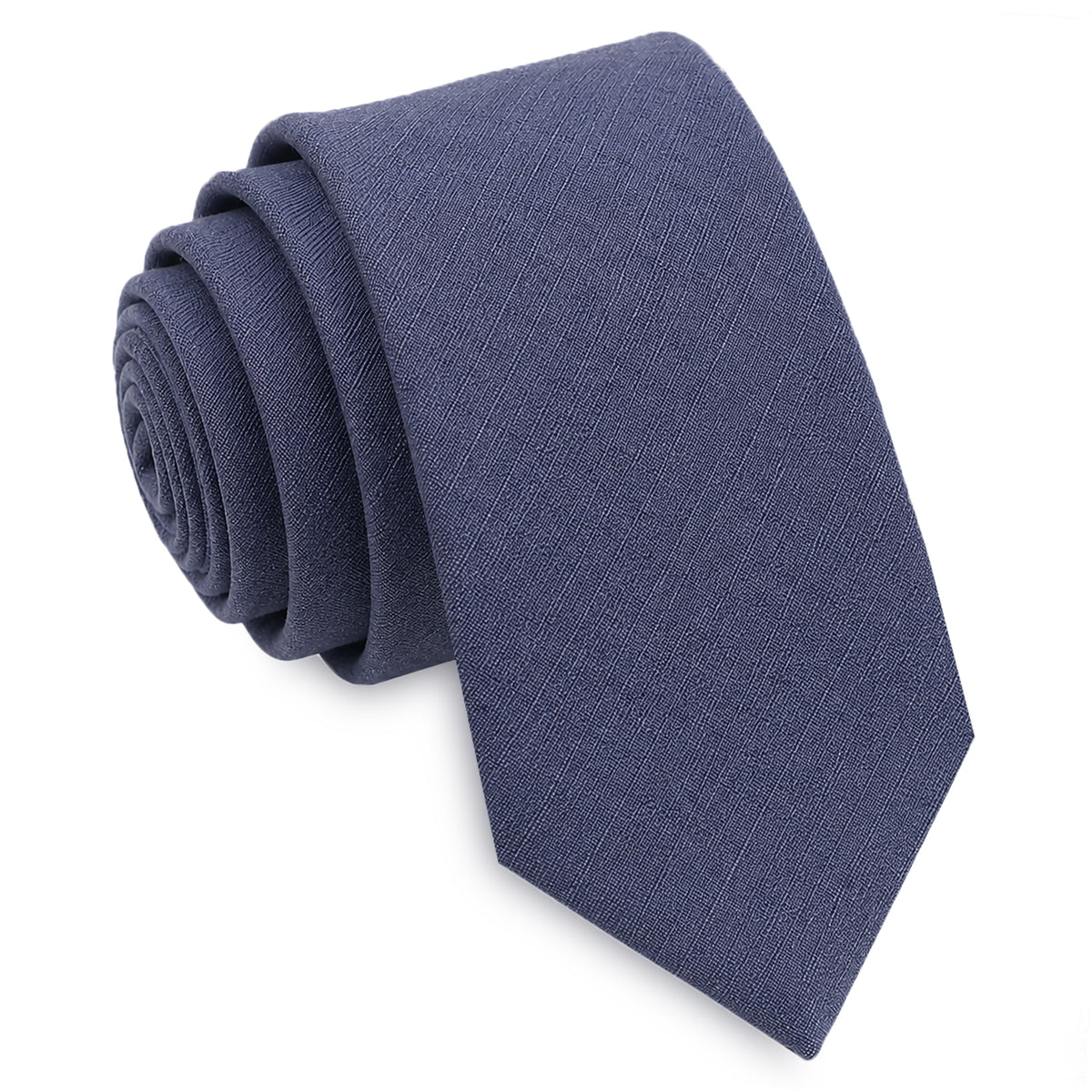 Blue Grey Bamboo and Cotton Blend Skinny Tie