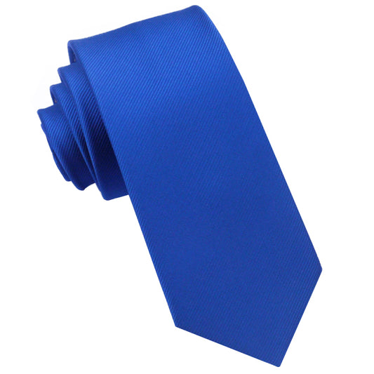 Royal Blue Ribbed 6cm Mens Slim Tie