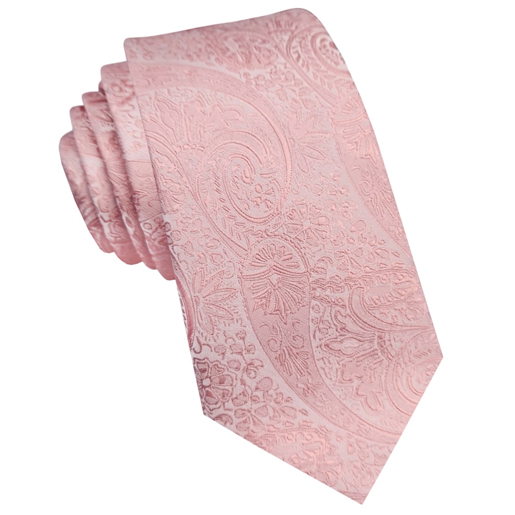 Mens Rose Gold Paisley Tie