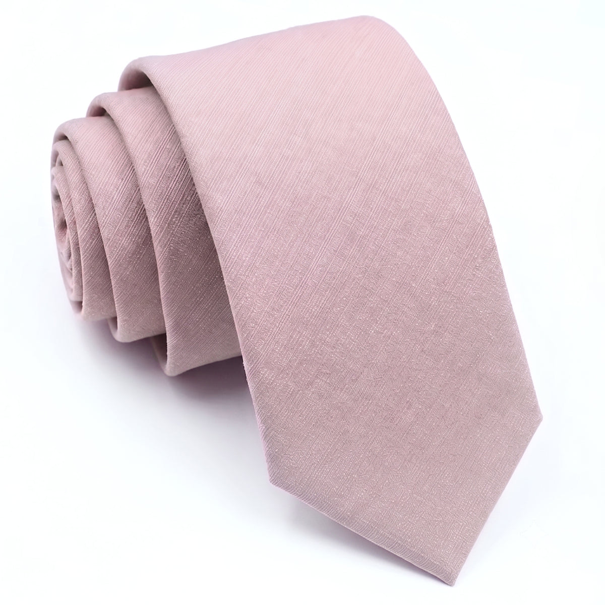 Dusty Pink Bamboo & Cotton Blend Skinny Tie & Pocket Square Set