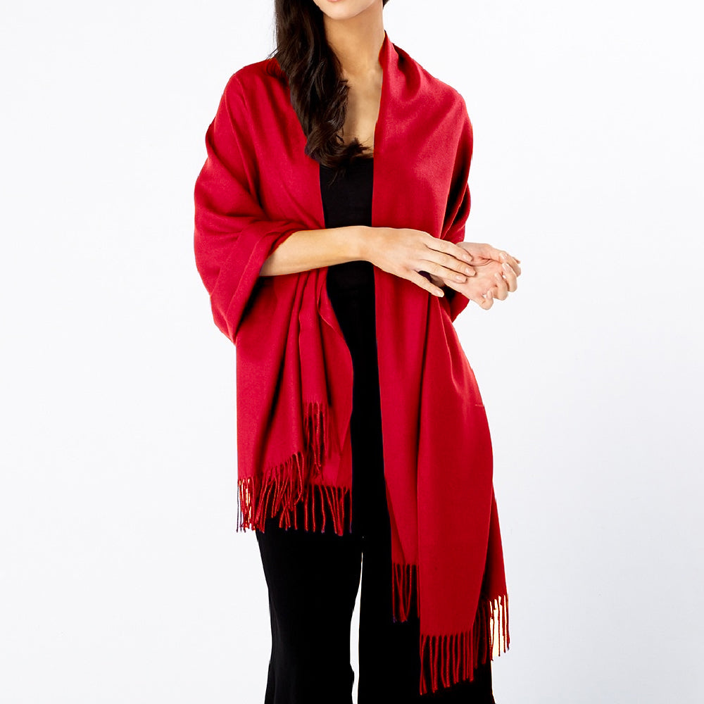 Bright Red Ladies High Quality Pashmina Scarf