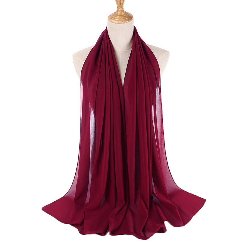 Burgundy Red Bubble Chiffon Scarf