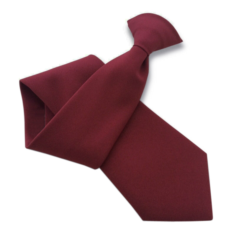 Mens Burgundy Red Clip On Tie