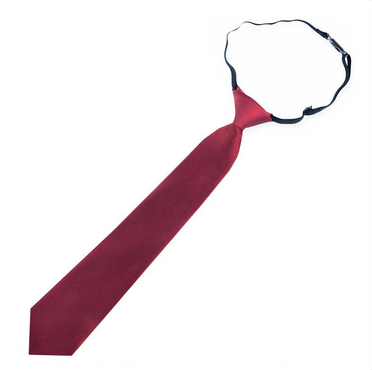 Burgundy Red Junior Boys Elasticated Tie
