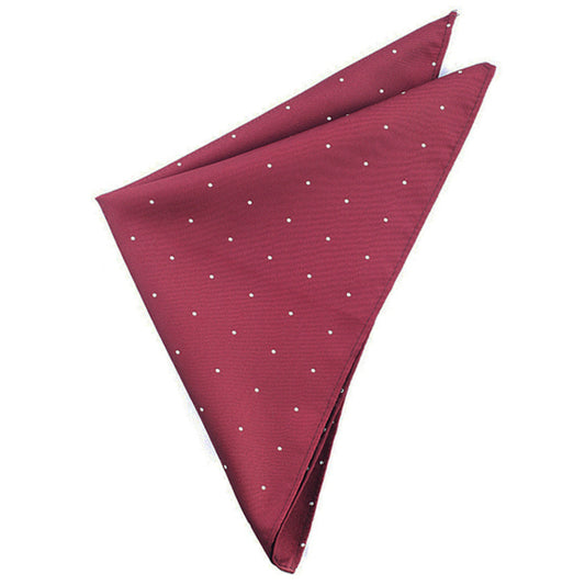 Burgundy Pin Dot Pocket Square Handkerchief