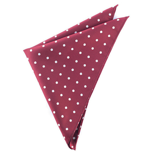Burgundy Polka Dot Pocket Square