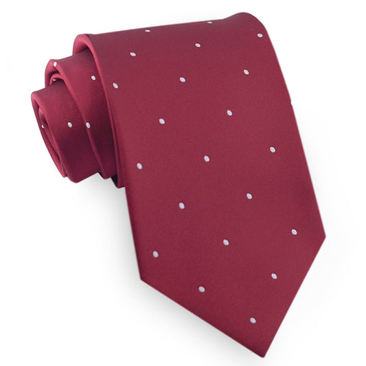 Burgundy Pin Dot Mens Tie