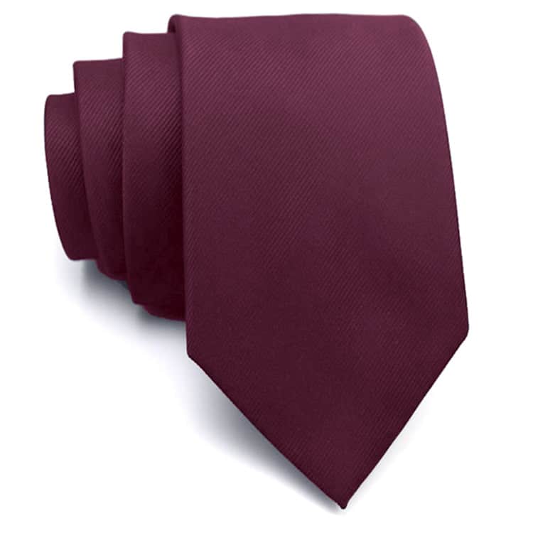 Burgundy Red Ribbed Tie