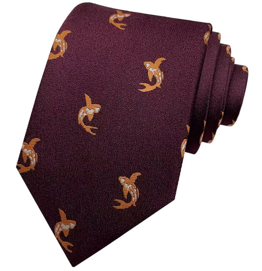 Burgundy with Goldfish Tie