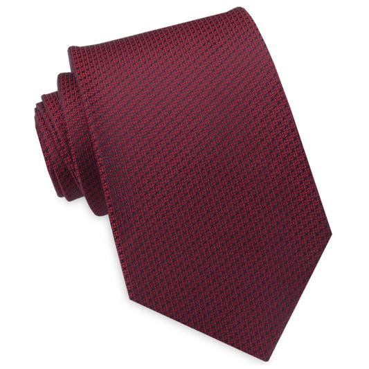 Burgundy Woven Texture Mens Tie