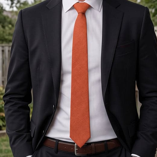 Burnt Orange Cotton Slim Tie
