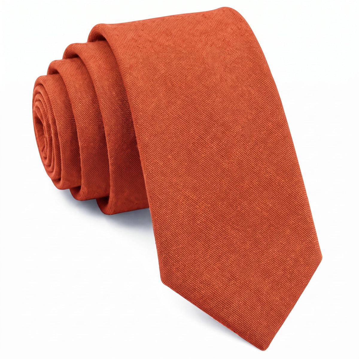 Burnt Orange Cotton Slim Tie