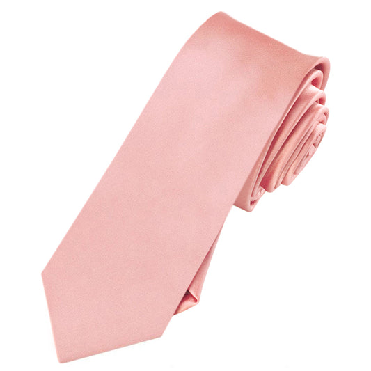 Mens Coral Salmon Flamingo Skinny Tie
