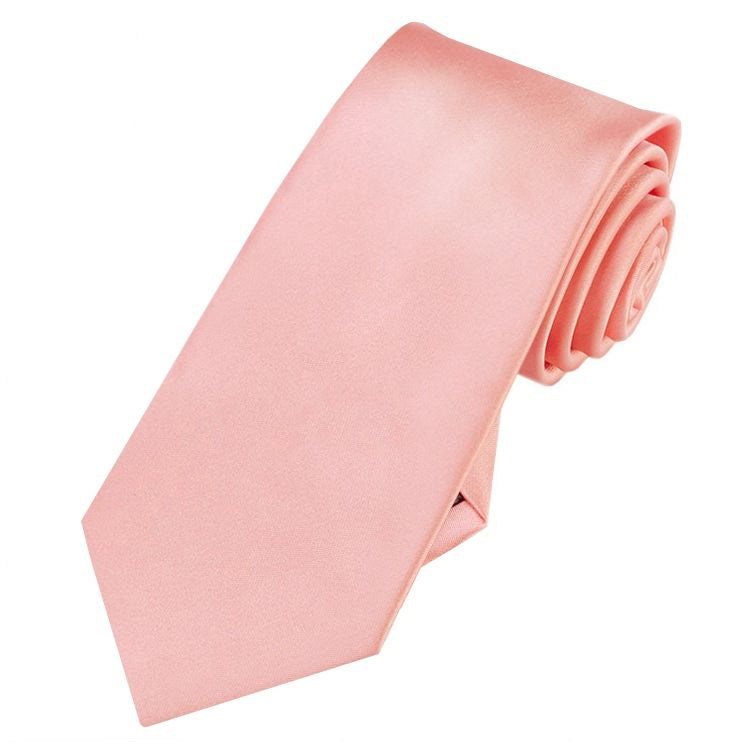 Coral Salmon Slim Tie