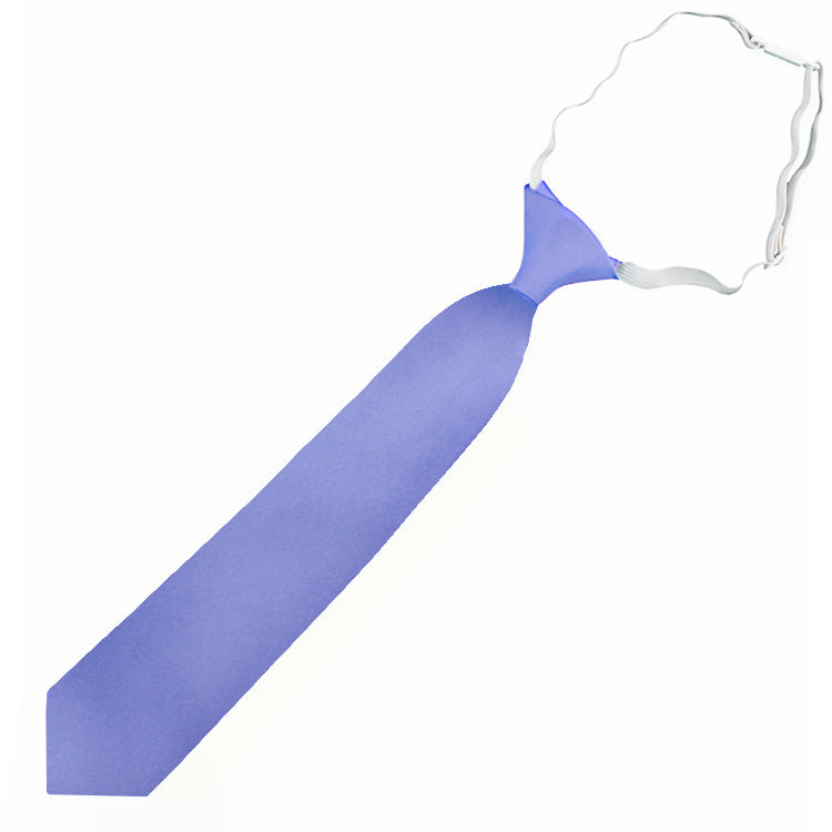 Boys Cornflower Alpine Blue Pre-Tied Elastic Tie