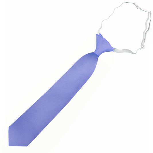Boys Cornflower Alpine Blue Pre-Tied Elastic Tie