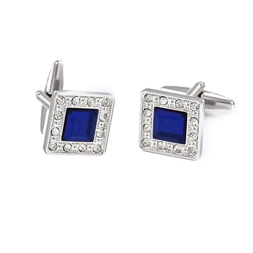 Crystal Border with Blue Inset Cufflinks