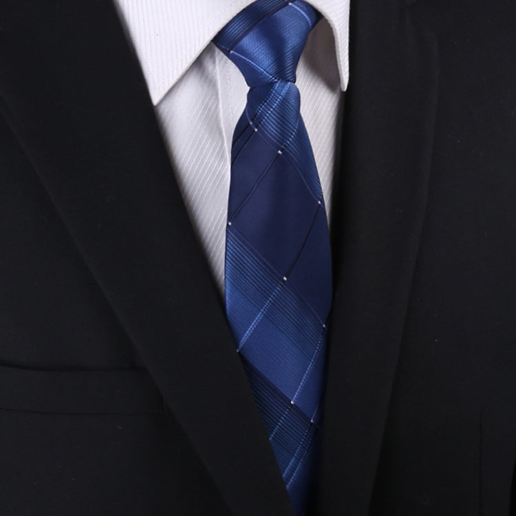 Dark Blue with Blue Crosshatch Diamonds Mens Tie