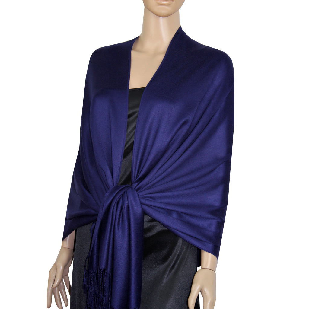 Dark Indigo Blue Ladies High Quality Pashmina Scarf