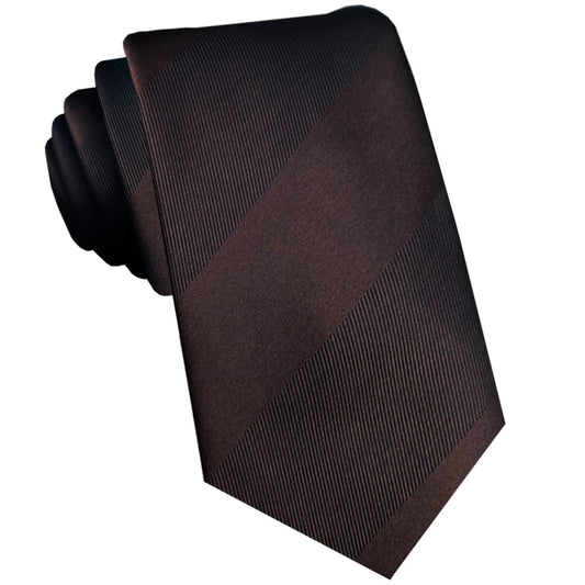 Dark Brown Thick Stripes Tie