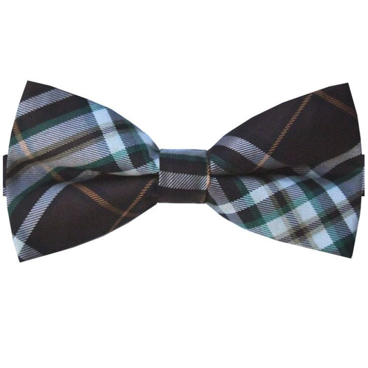 Dark Brown with Green, White & Copper Plaid Bow Tie