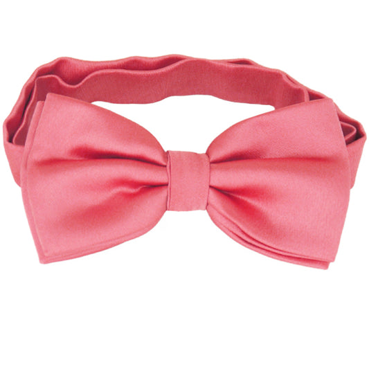 Dark Coral Salmon Melon Plain Bow Tie