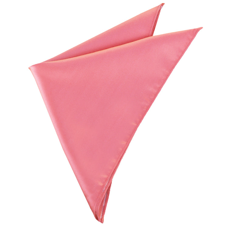 Mens Dark Coral Pocket Square Handkerchief