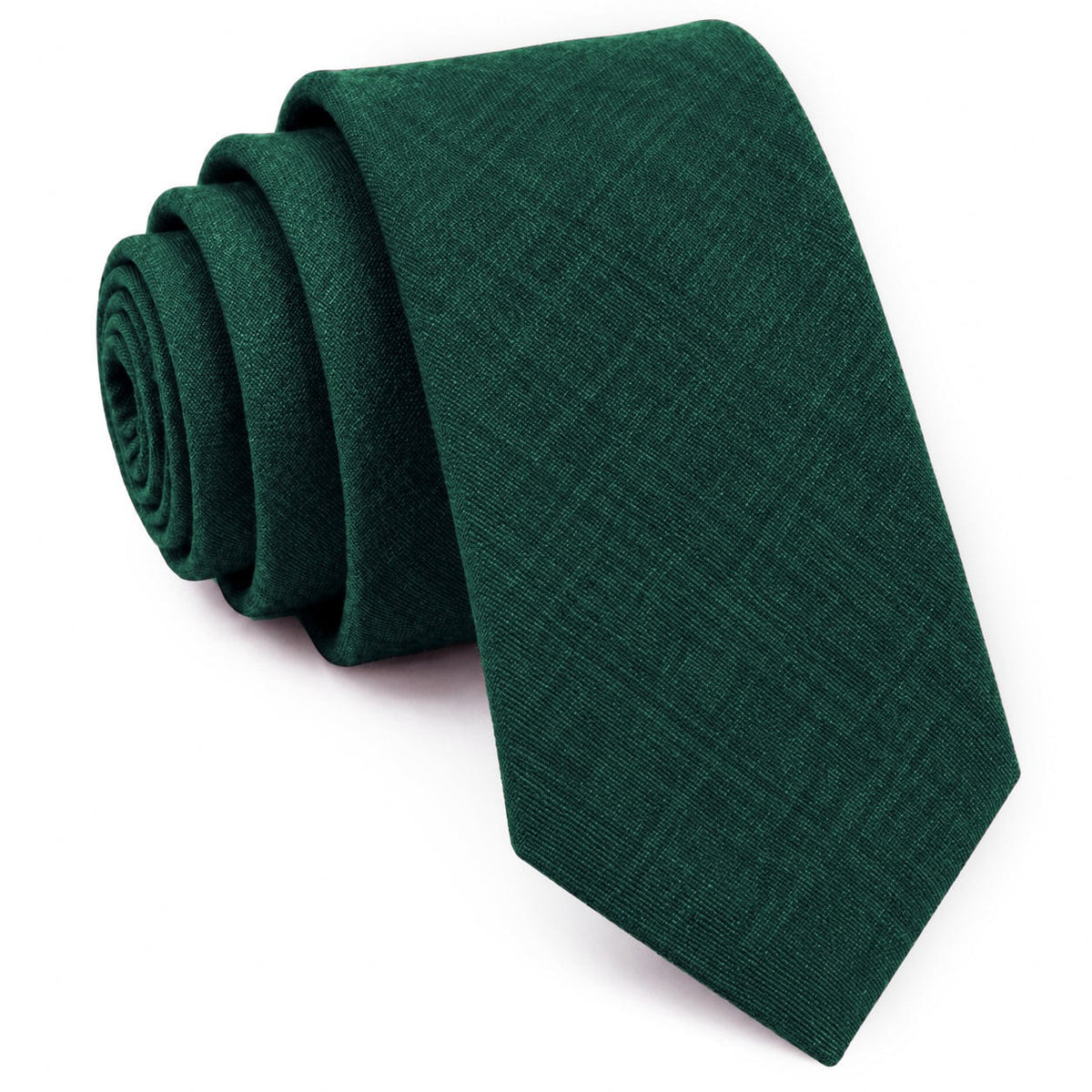 Hunter Green Cotton Slim Tie