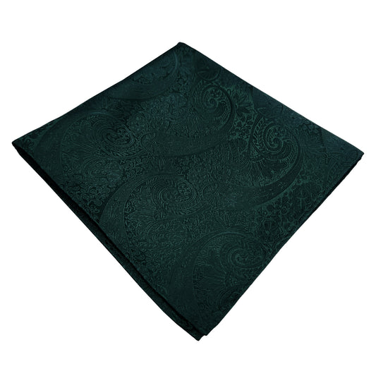 Dark Green Paisley Pocket Square