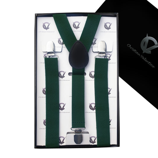 Men's Dark Green Y2.5cm Braces Suspenders