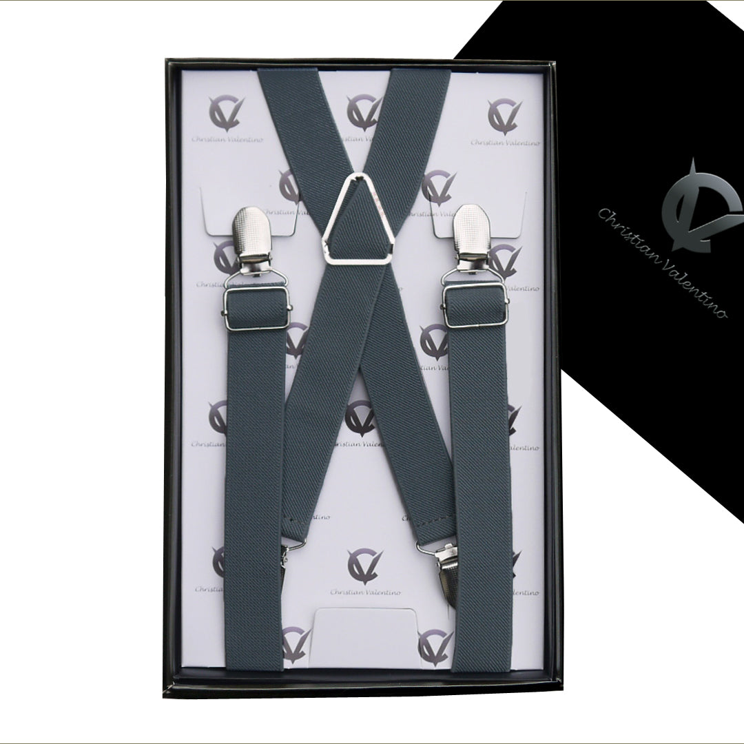 Dark Grey X2.5cm Boy's Braces Suspenders