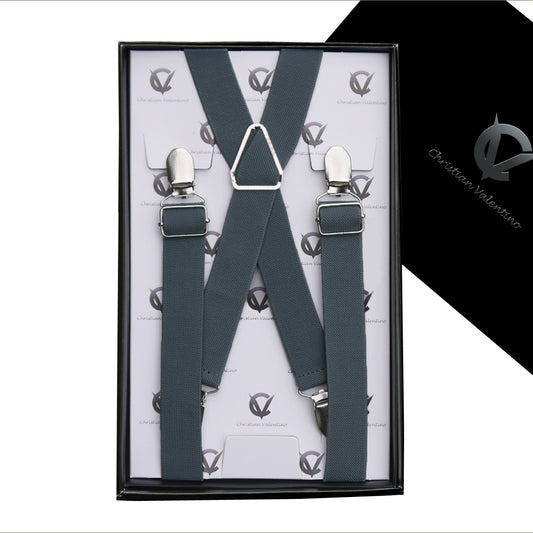 Dark Grey X2.5cm Boy's Braces Suspenders