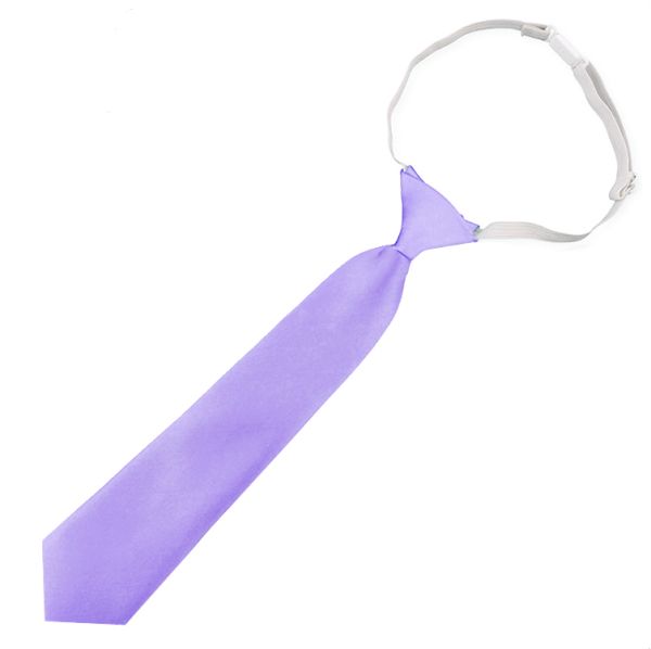 Boys Dark Lavender Pre-Tied Elastic Tie