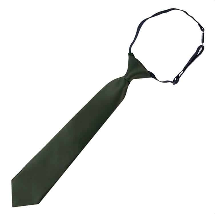 Dark Olive Junior Boys Elasticated Tie
