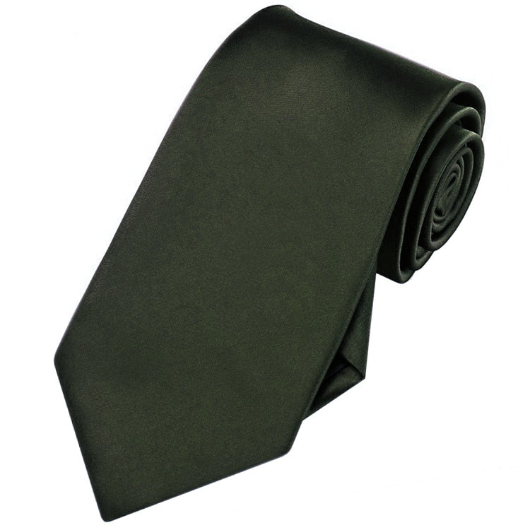 Dark Olive Tie and Pocket Square Set
