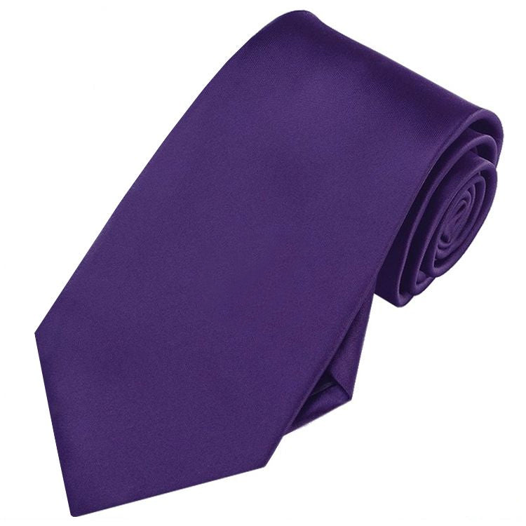 Dark Purple Tie and Pocket Square Set