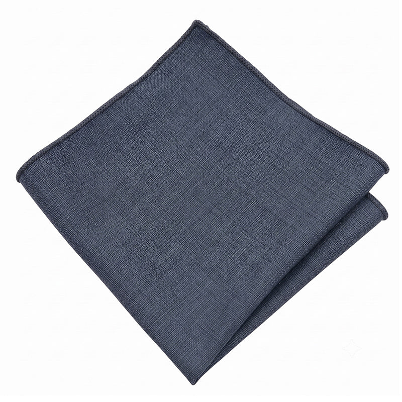 Dark Grey Bamboo & Cotton Blend Skinny Tie and Pocket Square Set
