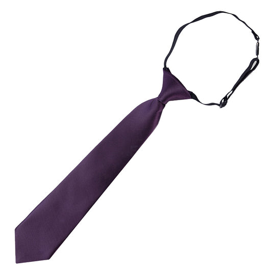 Grape Eggplant Aubergine Junior Boys Elasticated Necktie