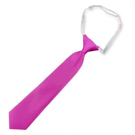 Fuschia Pink Junior Boys Elasticated Tie