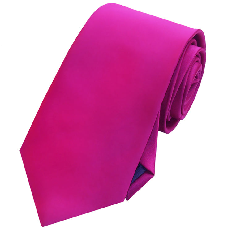 Mens Fuschia Cerise Magenta Pink Tie