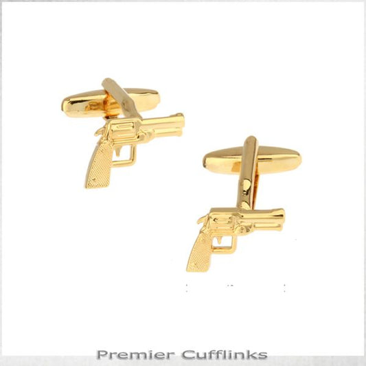 GOLD REVOLVER CUFFLINKS