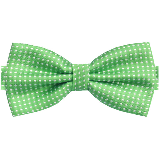 Bright Green with White Polkadots Bow Tie