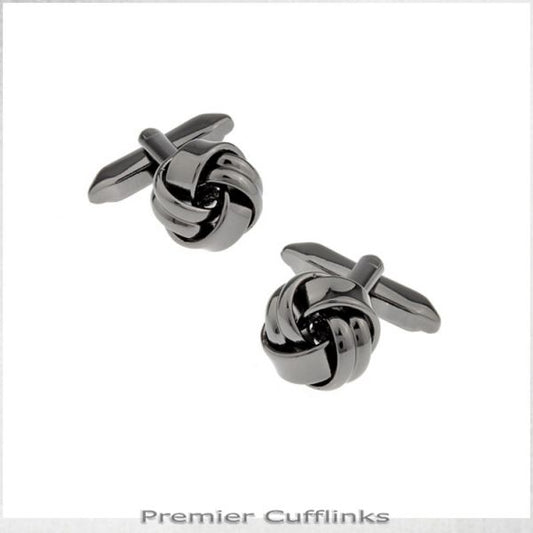GUN METAL KNOT CUFFLINKS