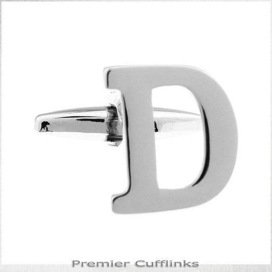 SINGLE INITIAL D SILVER CUFFLINK