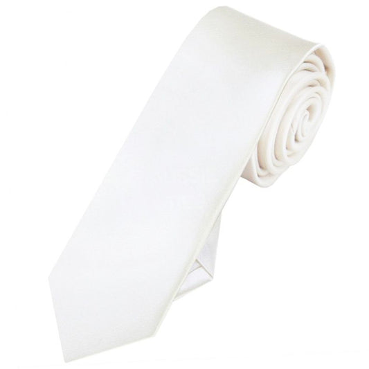 Mens Ivory Champagne Skinny Tie